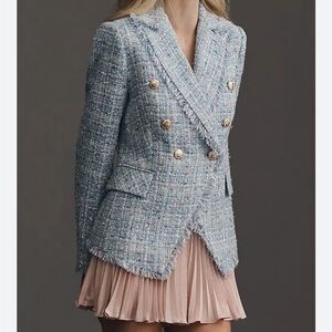 WALTER BAKER 
Annalise Tweed Blazer - Sky Blue